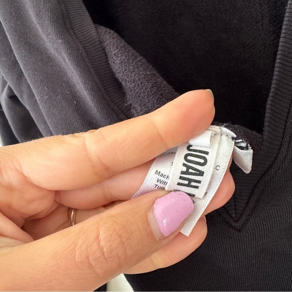 Joah Brown Black Low V Back “Get It” Sweatshirt - Picture 8 of 14